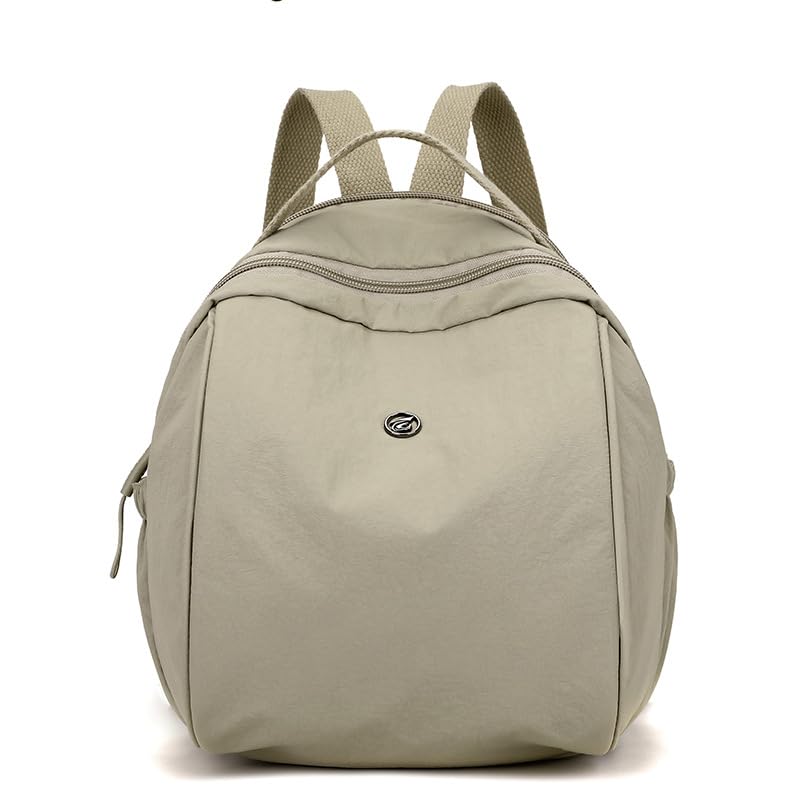 Women's Small Backpack Fashion Casual Nylon Shoulder Bag Daypack for Daily Use (Khaki) - color: Khaki