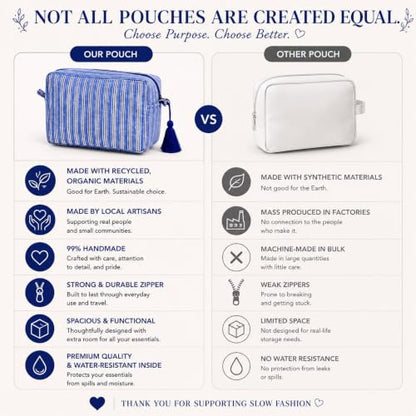 Huar Travel Makeup Bag- Large Capacity Cosmetic Bags for Women - color: Blue