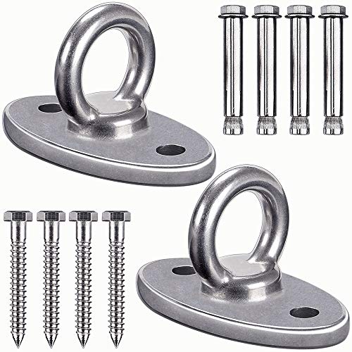 SELEWARE Ceiling Mount Cast Stainless Steel Swing Hanger Wall Anchor Hanging Yoga Swing Hammock Chair Suspension Straps Heavy Bag and More 2 Pcs - color: Ceiling Mount (2 Pack)