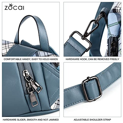 ZOCAI Backpack Purse for Women Fashion Backpack Purses PU Leather Daypacks Anti-Theft Shoulder Bag Satchel Purse - color: Blue/Blue
