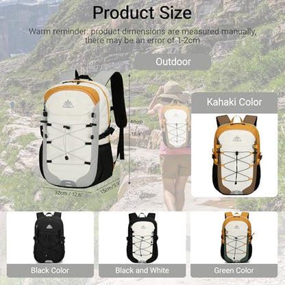 25L Lightweight Backpack for Cycling or Hiking, Hydration Pack Water Resistant,Climbing Backpack for Men Women (GREY) - color: Grey