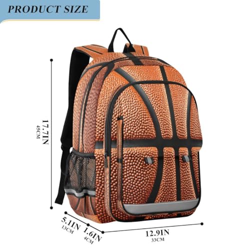 ALAZA Basketball Ball Stylish Backpack College Middle High School Bag Laptop Bag Casual Dayback Travel Business 17 inch