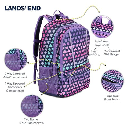 Lands' End Unisex Kids Large ClassMate Lightweight Durable Elementary School Backpack, Rose Violet - color: Rose Violet