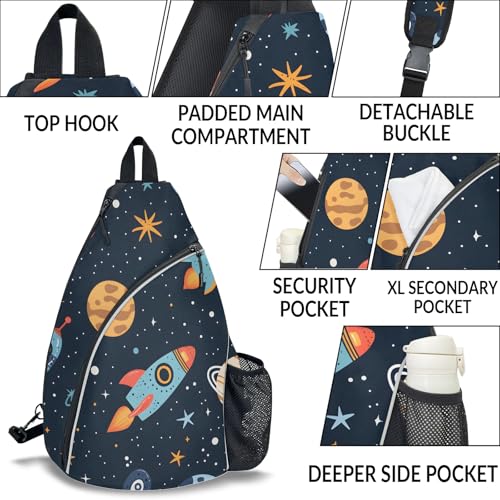 Pickleball Bag for Women Men Adjustable Crossbody Sling Backpack Hold Pickleball Paddle Water Bottle - color: Multicolor 11