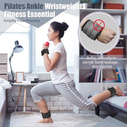 Vinsot Pilates 2Lbs Each(Set of 4) Wrist Ankle Weights for Women, Wearable Arm Leg, Adjustable Weighted Wristbands Arm Leg Weights Suitable for Walking Swimming Running Yoga Gym - color: Black