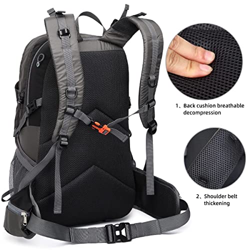 SPEEDPARK Hiking Backpack 40L Waterproof Hiking Daypack with Rain Cover, Outdoor Trekking Travel Backpacks for Men Women - color: Black