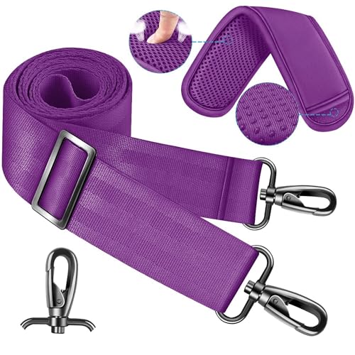 60" Shoulder Strap with Adjustable Thick Removable Pad and Metal Swivel Hooks Fit Laptop Crossbody Bag,Briefcase Duffel Bags - color: Purple