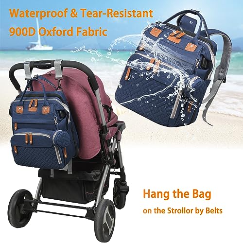 Astro alan Baby Diaper Bags with Changing Station, Waterproof Diaper Bag Backpack for Moms Dads with USB Charging Port, Baby Shower Gifts, Large Capacity diaper backpack, Blue - color: Blue
