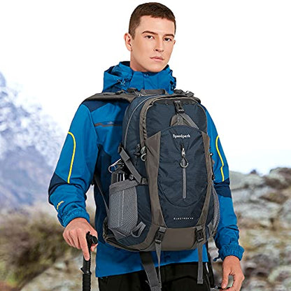 SPEEDPARK Hiking Backpack 40L Waterproof Hiking Daypack with Rain Cover, Outdoor Trekking Travel Backpacks for Men Women - color: A Royal Blue