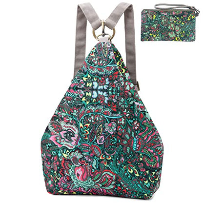 Black Butterfly Premium Backpack for Women, Bohemia Style Fashion Casual Daypack Backpack, Small Backpack Purse (03-green plus) - color: 03-green Plus