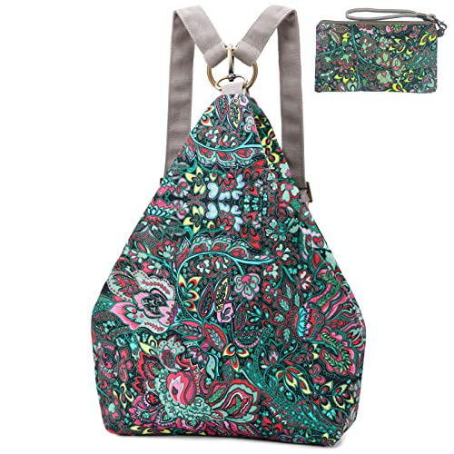 Black Butterfly Premium Backpack for Women, Bohemia Style Fashion Casual Daypack Backpack, Small Backpack Purse (03-green plus) - color: 03-green Plus