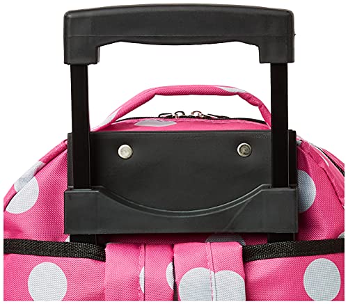 Rockland Double Handle 17" Rolling Backpack, Pink Dot - color: Pink Dot, size: One Size