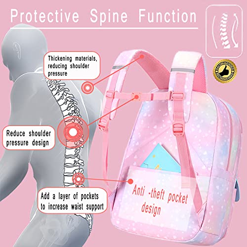 Kawaii Backpack, Cute Girls Backpacks Ages 6-8, Mochila Para Niñas | Pink Backpack with Lunchbag & Pencilcase, Kid Starry Rainbow Aesthetic Bookbag for Girls - color: 3 Pcs-set Blue Kawaii Backpack