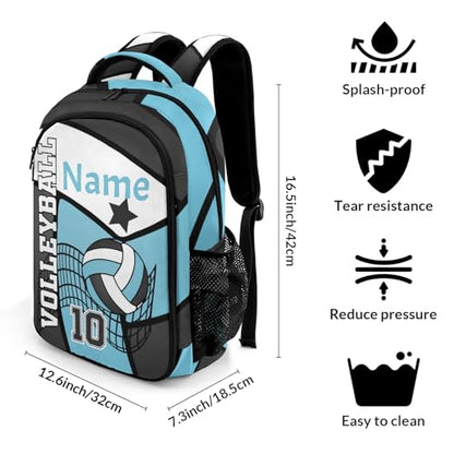 Volleyball Light Blue Black Shoulder Backpack Bag for Sports Travelling Hiking Camping - color: Muilti 17