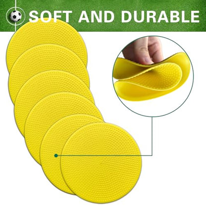 Poly Spot Markers 4.73 inch/10 inch 12 Pcs Non-Slip Rubber Agility Training Markers Floor Dots Flat Field Cones for Football, Soccer, Basketball, School Exercise Drills, Dance Practice - style: 4.73 inch 24 Pcs Orange Red (TPE)