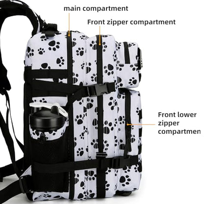 Military 45L Tactical Assault Backpack 3 day assault pack with Molle Waterproof backpack Rucksack for Tactical Backpacks - color: Blackcatpaw
