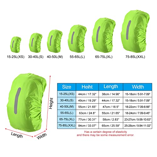 PATIKIL Waterproof Backpack Rain Cover, Non-Slip Backpack Cover with Vertical Reflective Strap Stay Dry for Hiking, Camping, Hunting - color: Lawn Green, size: Small