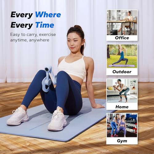 MERACH Thigh Trainer, Pelvic Floor Exercise Devices with Resistance Band, Inner Thigh Exerciser for Women, Home Fitness Equipment for Hip/Leg/Butt - color: Blue