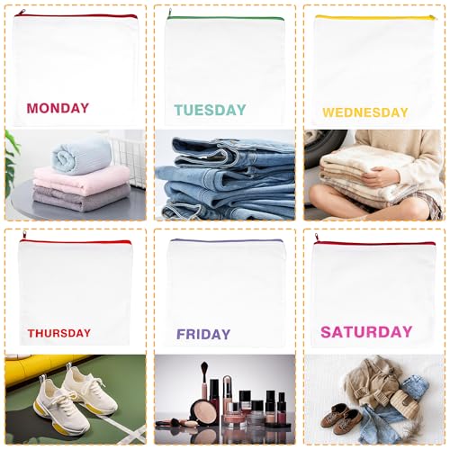 7pcs Packing Cubes for Kids Days of Week Travel Accessories Zippered Storage Bag Set for Travel Daily Outfit Suitcase Organizers (7)