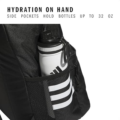 adidas Classic 3-Stripe Backpack for Laptop, School and Travel, 28L - color: Black/White/5.0