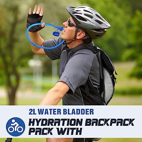 Buryeah 5 Pcs Hydration Backpack Pack with 5 Pcs 2l Water Bladder Lightweight Water Backpack for Men Women Running Cycling Biking Climbing Hiking, Hydro Pack for Adults