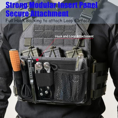 Tactical Panel Organizer Insert,Molle Admin Panel Hook and Loop Fasteners,Gear Storage,Utility Accessories Modular Pack Organizer Board for Tactical Backpacks,Chest Rigs,Gear Bags (1)