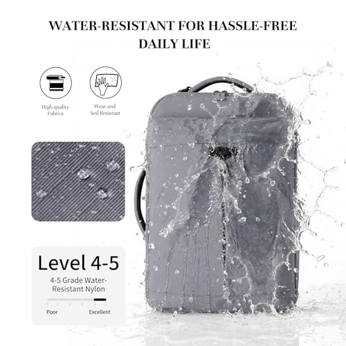 Timeet Travel Backpack for Women Men, 32L 4 In 1 Carry on Luggage Backpack, TSA Friendly Flight Approved 17 Inch Laptop Backpack, Waterproof Travel Bag for Work School Camping Hiking, Elegant Gray - color: Elegant Gray