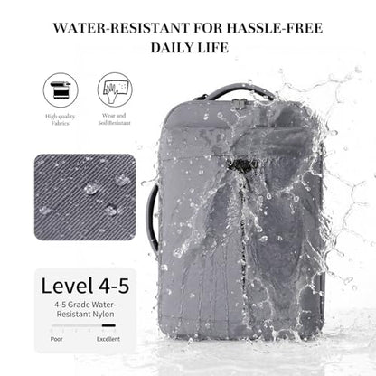 Timeet Travel Backpack for Women Men, 32L 4 In 1 Carry on Luggage Backpack, TSA Friendly Flight Approved 17 Inch Laptop Backpack, Waterproof Travel Bag for Work School Camping Hiking, Elegant Gray - color: Elegant Gray