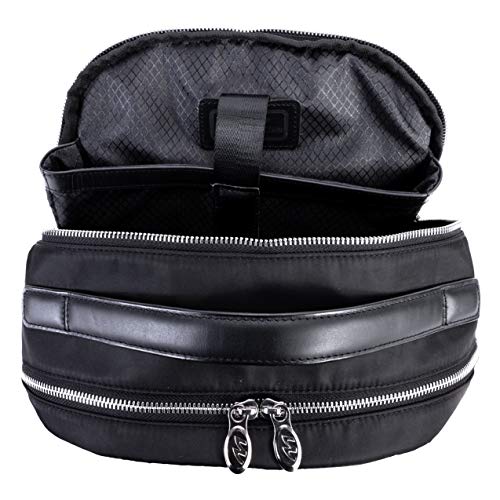McKleinUSA N Series, Parker, Nano Tech-Light Nylon with Leather Trim, 15" Nylon Dual Compartment Laptop Backpack, Black (18555), One Size - color: Black