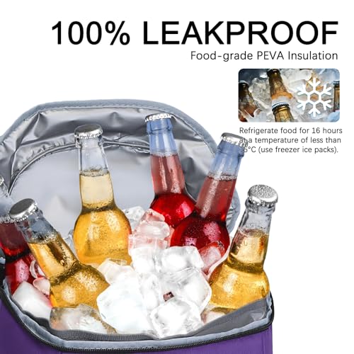 Cooler Backpack Insulated Leak Proof,Small Soft Coolers Bag for Men and Women Camping,Travel,Beach,Hiking,Picnic - color: Purple