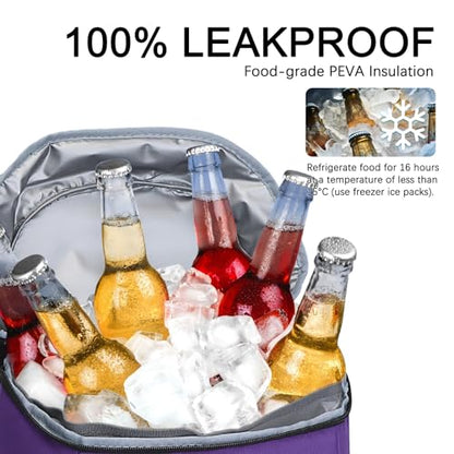 Cooler Backpack Insulated Leak Proof,Small Soft Coolers Bag for Men and Women Camping,Travel,Beach,Hiking,Picnic - color: Purple