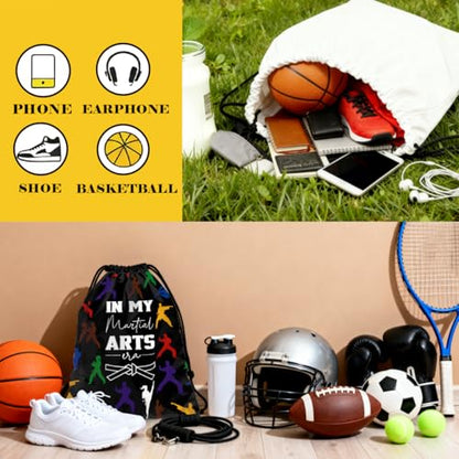 Lightweight Drawstring Sport Bag, Martial Arts Bag - In My Martial Arts Era, Inspiring Quote Drawstring Backpack, Water-Resistant Cinch Bags for Gym, Sport, Training, Practical Bags for Women Men 030