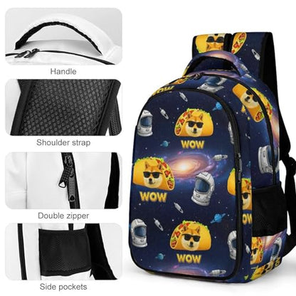 Travel Backpack Purse for Women, Galaxy Space Shiba Inu Dog Cute Laptop Backpack with Tumbler Holder for Nurse Teacher College Work Casual Daypack - color: Pattern (272)