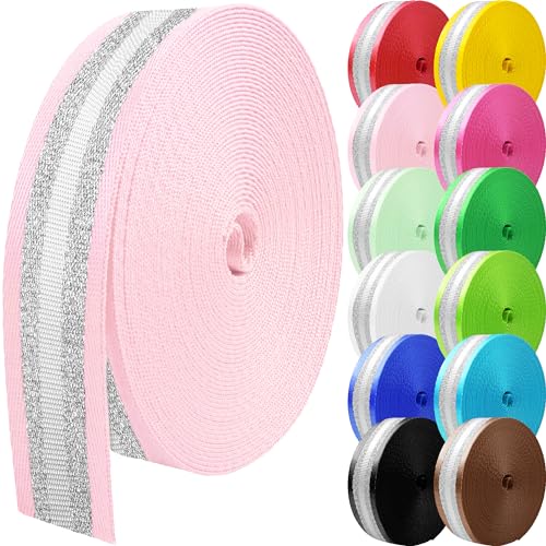 10 Yards Nylon Webbing 1.5 Inch 2 Inch Nylon Strap Webbing Straps Backpack Straps Nylon Belt for Indoor or Outdoor Gear, DIY Crafting, Handles, Luggage, Slings - color: Light Pink-10 Yards, size: 1.5 inch