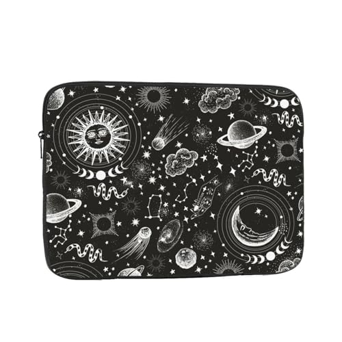 Sun and Moon Laptop Sleeve Case for Men Women Waterproof Oxford Cloth Laptop Sleeve Bag Suitable for Most Ipads and Laptops Notebook Computer Pocket Tablet Traveling Carrying Simple Case 17 inch - color: Black2, size: 17 inch