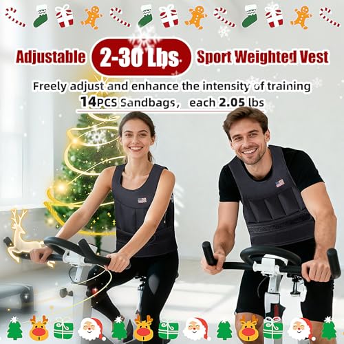 Wolliwa Adjustable Weighted Vest for Men Women,2-30 Lbs Adjustable Weighted Vest with Straps Womens Running Weight Vest for Walking Strength Training Fitness - size: Adjustable 2-30 Lbs