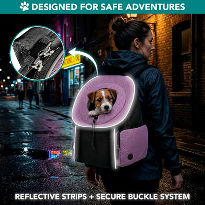 PetAmi Dog Carrier Backpack, Hands Free Front Pet Carrier, 10 lbs, Purple - color: Purple, size: 15.5"L x 9.0"W x 15.5"H