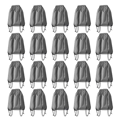 Drawstring Backpack Bulk 20 Pcs Draw String Backpack Bags DIY Gym Sports Traveling Yoga Cinch Bag Sackpack Drawstring (grey) - color: Gray
