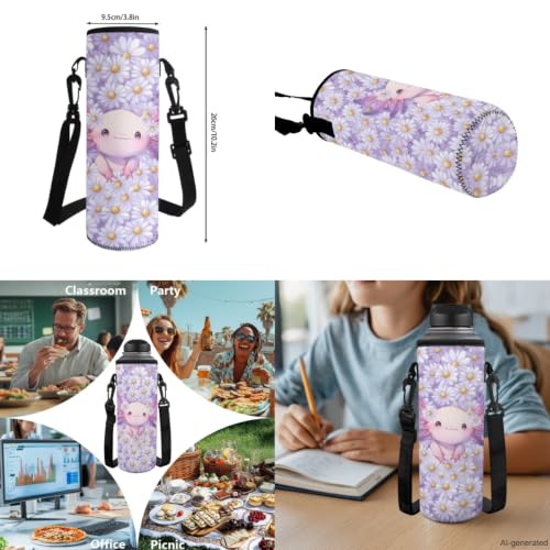 ZDCUSTOM 5PCS Daisy Axolotl Backpacks with Lunch Box Set for Girls - color: Daisy Axolotl