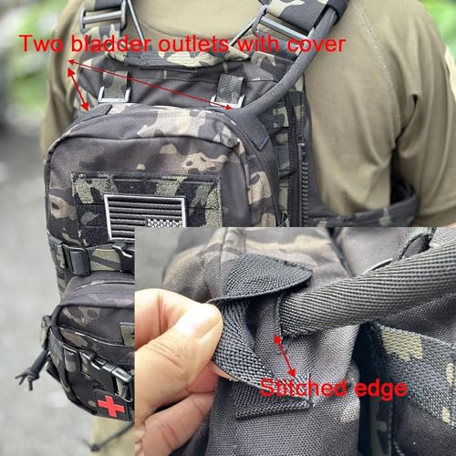 MOLLE Hydration Pack for Plate Carrier,Compact Water Bladder Carrier for Tactical Vest Backpack,Mini 1.5L-2L Hydration Backpack with IFAK Pouch - color: BCP+Bladder