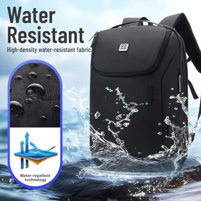 JODEBES Work Backpack, 15.6 Inch Laptop Backpack with USB Charging Port & TSA Lock, Waterproof Travel Carry On Bag for Men Women, Black - color: 20193-black