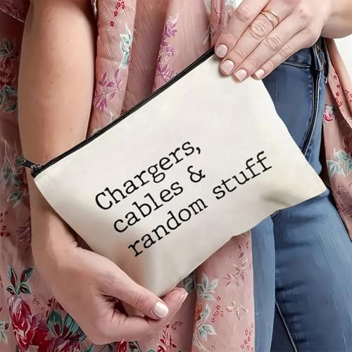 Plugs Cables & Chargers - Makeup Bag for Women Travel - Zipper Cosmetic Storage Bag with Vibrant Designs, Soft Fabric & Multi-Use Functionality (Gift for Birthdays, Graduation, Christmas) (Style B) - style: Style B