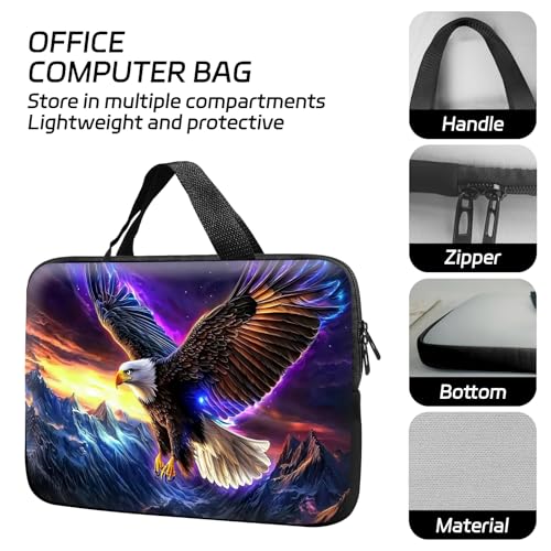 14 15 15.4 15.6 inch Laptop Handle Bag Computer Bag, Pouch Holder Notebook Sleeve Cover Soft Case Compatible for Dell,Lenovo,Toshiba HP, Asus Notebook-Flying Eagle - color: Flying Eagle