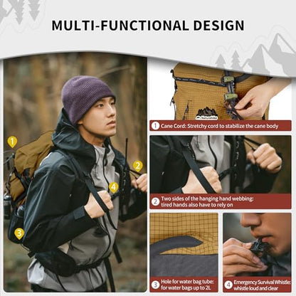 Naturehike Hiking Backpack, 30+5L Travel Backpack with Macromolecule Fabric, Hiking Daypack with AIR Backpack System for Women Men(EU brown) - color: Brown