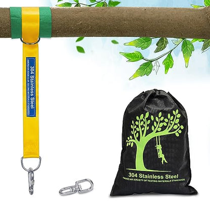 Safe Tree Swing Straps Hanging Kit with Two Alloy Carabiners 2,200lb Breaking Strength Easy and Fast Installation Swings or Hammocks (10ft-Single) - size: 10ft-single