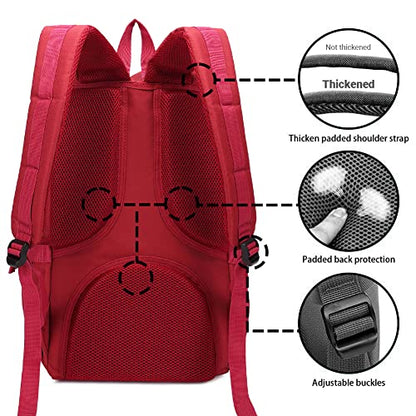 KAUKKO Travel Laptop Backpack, Outdoor Rucksack, Causal backpack Fits 15.6"(Nylon Red2pc) - color: Nylon Red [2pcs], size: Large