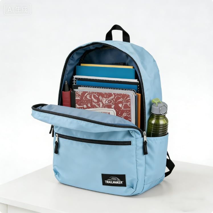 Lightweight Travel Backpack, Casual Daypack, Durable Commuter Bag, Adjustable Shoulder Straps, for Work, Hiking(Light Blue)