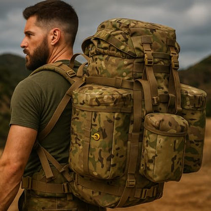 MT PLCE Tactical Backpack with Internal Frame, Military Rucksack for Outdoor, Hiking, Survival Multi-terrian - color: Multi-terrian