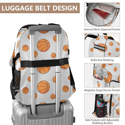 Bolaz Basketball Travel Backpack 14 Inch Laptop Computer Bag Sturdy School Bag College Bookbag
