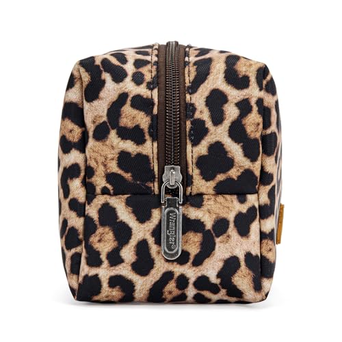Montana West X Wrangler Travel Makeup Bag Waterproof Cosmetic Bag Portable Makeup Pouch for Women Large Toiletry Bag - color: Leopard